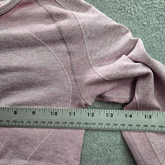 Gymshark Women Activewear Top XS Pink Long Sleeve Logo Cropped Thumbholes - Picture 4 of 7